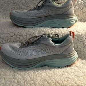 Hoka Women's Gray and Teal Athletic Shoes